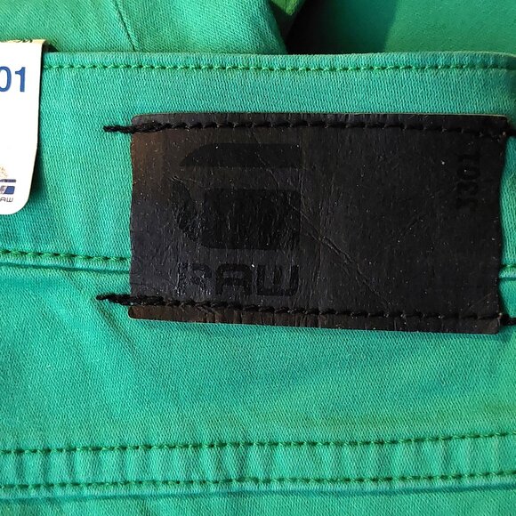 Retro Vintage G-Star 3301 Green Super Skinny Jeans Pants Trousers Sz 25 NWT - Picture 15 of 15